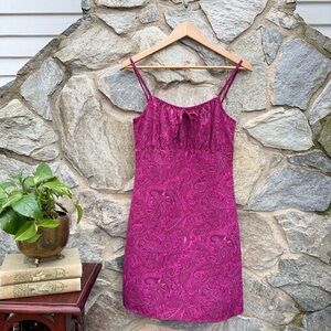 Vintage Paisley Spaghetti Strap Summer Mini Dress